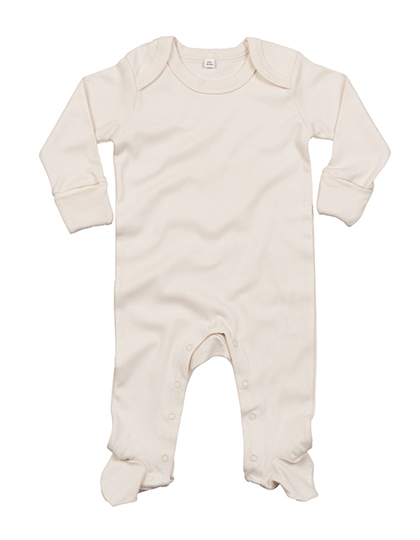 LSHOP Baby Organic Sleepsuit with Scratch Mitts Organic Natural,White