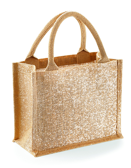 LSHOP Shimmer Jute Mini Gift Bag Natural Gold